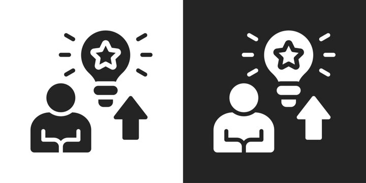 Aptitude Icon In Black And White Glyph Style