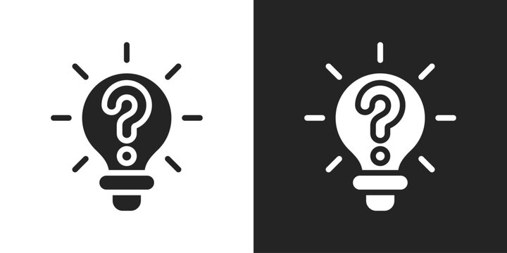 Curiosity Icon In Black And White Glyph Style