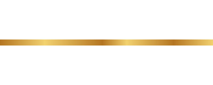 Metallic golden horizontal line. Elegant luxury divider. Minimal decorative design for certificates, invitations and premium layouts