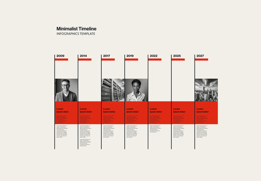 Minimalist History Presentation Infographic Template with Photos