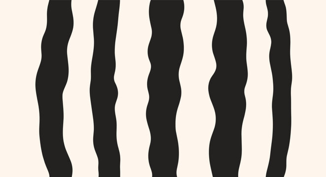 Simple abstract background featuring irregular vertical black wavy lines and stripes on a warm beige background.