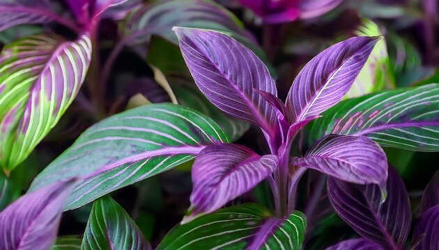 Persian Shield Plant Close Up Of Purple And Green Leaves