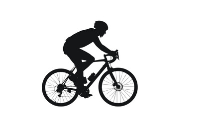 Naklejka premium Cyclist travels along a smooth path while riding a modern road bicycle during a sunny summer day.