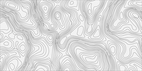 Abstract topographic map background with black contour lines on white texture for geographic cartography pattern design. A high-quality minimalist vector background, flowing topographic map lines © Creative Lis