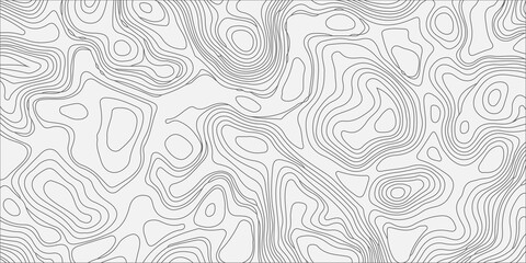 Abstract topographic map background with black contour lines on white texture for geographic cartography pattern design. A high-quality minimalist vector background, flowing topographic map lines © Creative Arts