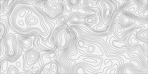 Abstract topographic map background with black contour lines on white texture for geographic cartography pattern design. A high-quality minimalist vector background, flowing topographic map lines © Creative Lis