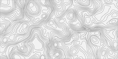 Abstract topographic map background with black contour lines on white texture for geographic cartography pattern design. A high-quality minimalist vector background, flowing topographic map lines © Creative Lis
