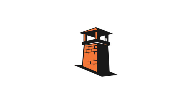 Small orange brick watch tower structure.