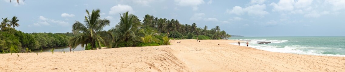 Tangalle beach with lagoon on the rear in Sri Lanka © Erika