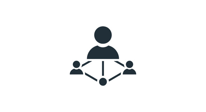 Simple black teamwork collaboration icon.