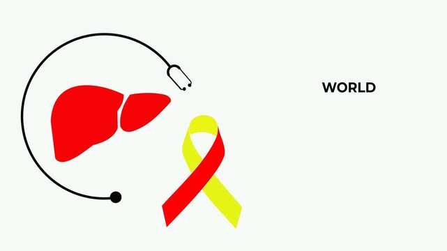Red liver stethoscope yellow red awareness ribbon for world hepatitis day on 28 july. Suitable for health campaigns, raising awareness and promoting world hepatitis day on 28 July.