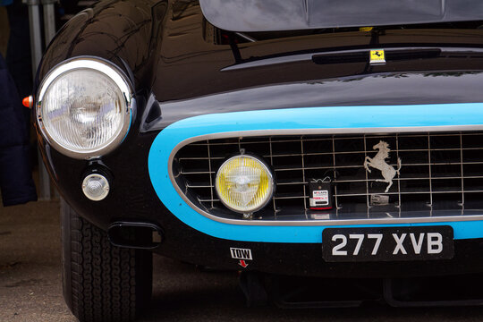 Ferrari 250 GT SWB parked in the paddock at Spa circuit showcasing timeless Italian design, racing heritage, and classic motorsport on May 24, 2025 in Francorchamps, Belgium.
