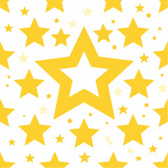 Obraz premium Seamless Pattern of Yellow Stars on White Background