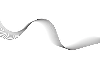 Fototapeta premium Abstract Soft Grey and White Line Wave Background, Modern Minimalist Vector Ribbon Graphic Blend Design Element on Isolated White Backdrop for Tech Corporate Certificate, Brochure, and Web Header 