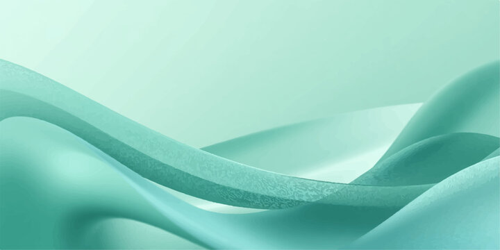 Abstract blue and green background with smooth flowing waves, light curves, and modern digital pattern design