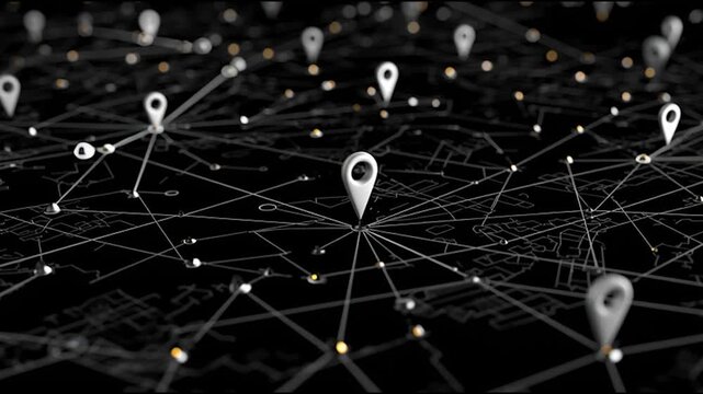 Global network on Earth concept Abstract business connection of lines from nodes It is connected to endless nodes and represents the innovation of communication in the networking