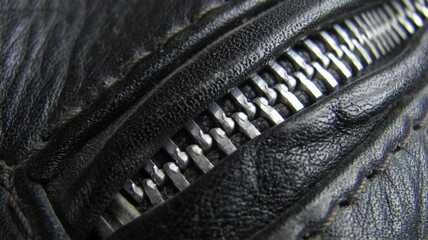zipper on leather jacket © Maks