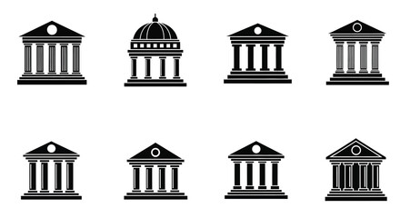 classical building icons flat black icon architecture © MSTMAJEDA