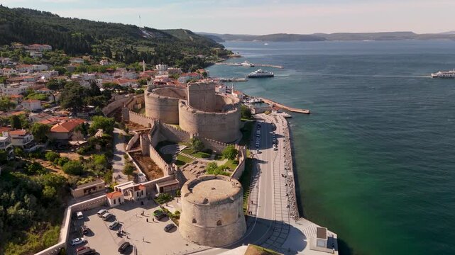 &Ccedil;anakkale, Turkey - 26 May 2026 Aerial View of Historic Kilitbahir Castle and Dardanelles Strait in Canakkale, Turkey