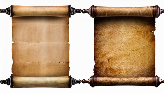 Conjunto De Banner Medieval De Papel Envelhecida Pergaminhos Vintages Com Textura Envelhecida Isolado Em Fundo Transparente