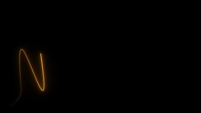 Animation of glowing wave line sliding. Abstract neon background 4k video.