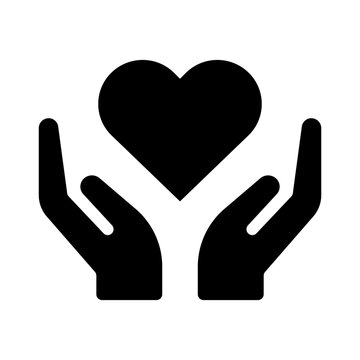 Compassion and Emotional Support Icon with Caring Hands and Heart Symbol, Mental Health, Wellness, Empathy and Self Care Concept for Healthcare Applications