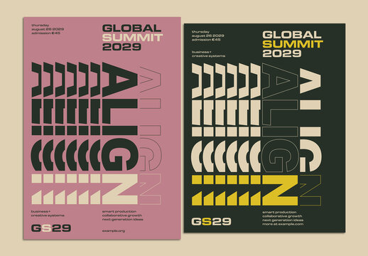 Stacked Typography Event Poster Template