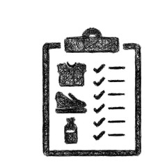 Fototapeta premium Sketch monochrome inventory report icon design