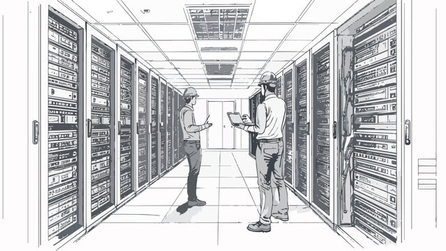 It engineers managing cloud server data center