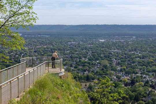 Observation Platform at Grandad Bluff Park Overlooking La Crosse Wisconsin and Mississippi River Valley