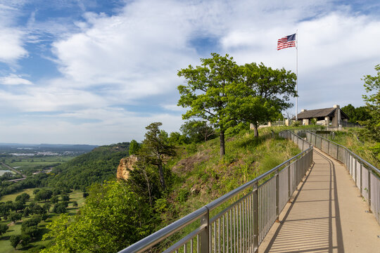 Grandad Bluff Overlook Above the Mississippi River Valley in La Crosse Wisconsin