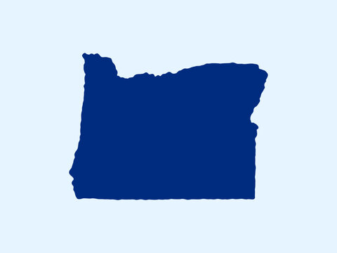 Doodle-style illustration of the Oregon state map, featuring the recognizable shape of Oregon in a simple, hand-drawn design.