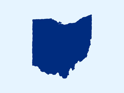 Doodle-style illustration of the Ohio state map, featuring the recognizable shape of Ohio in a simple, hand-drawn design.