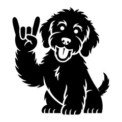 Fototapeta premium Goldendoodle Rock On Gesture