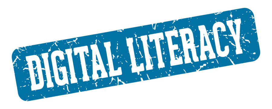 digital literacy rectangular sign. digital literacy stamp