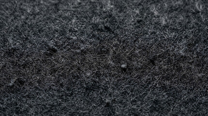 Fototapeta premium Macro CloseUp of Dark Charcoal Gray Felt Fiber Texture Background Industrial Synthetic Wool Fabric Material for Design and Craft Projects