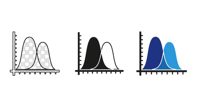 Bell Curve, Gaussian Distribution, Vector Graphics, Statistical Icons