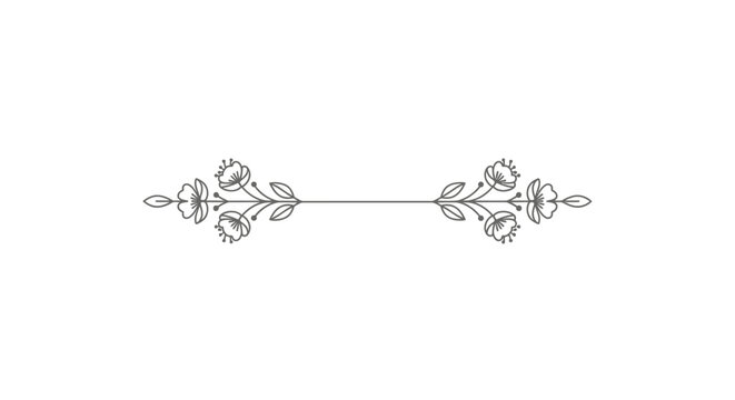 Elegant symmetrical floral divider with delicate rose-like blossoms and leaves, a decorative design element for text separation or page embellishment.