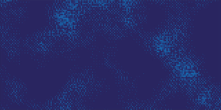Decorative Pixel Mosaic in Electric Blue Tones digital illustration