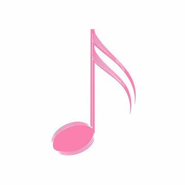 Pink musical eighth note illustration
