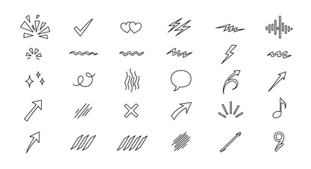 Obraz premium hand drawn doodle icons, sketch elements, editable graphics