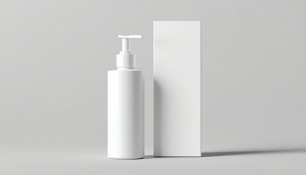 Metallic cosmetic tube, box mockup with side view, isolated on white background