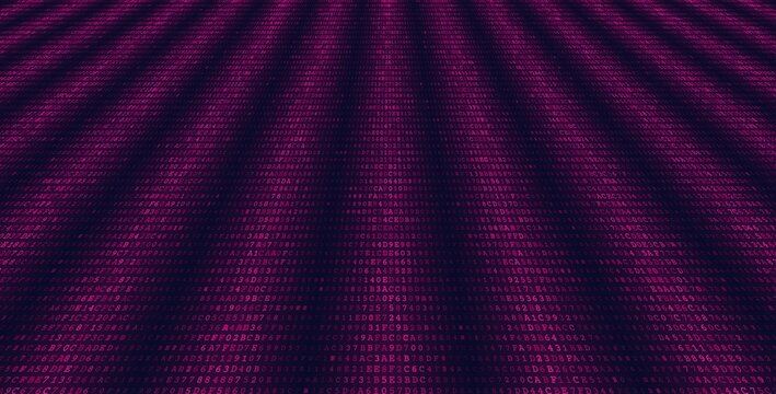 Pentagonal Data Arrays - Five Columns of Structured Binary Logic in Grayscale. Perspective.