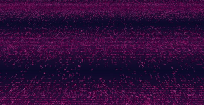 Linear Void - A Fragmented Horizontal Distribution of Binary Code and Digital Noise. Perspective.