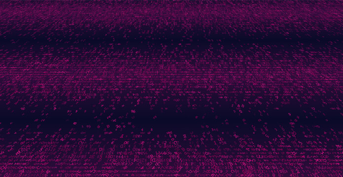Linear Void - A Fragmented Horizontal Distribution of Binary Code and Digital Noise. Perspective.