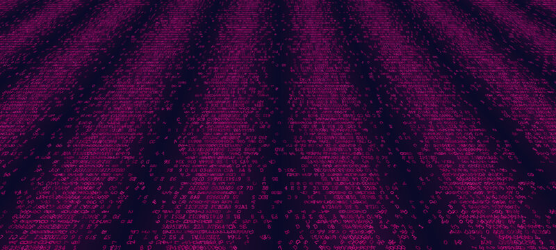 Structured Digital Logic - Binary Code Columns on Data Matrix. Perspective.
