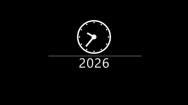 clock face animation video 4k. watch time arrows spinning turning. 2026