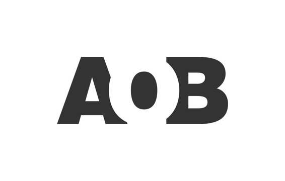 AOB logo design. Initial letter A O B bold font style for tech startups, consulting, corporate branding. Creative company name, headlines typography identity, trendy logotype.