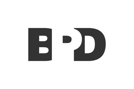 BPD logo design. Initial letter B P D bold font style for tech startups, consulting, corporate branding. Creative company name, headlines typography identity, trendy logotype.