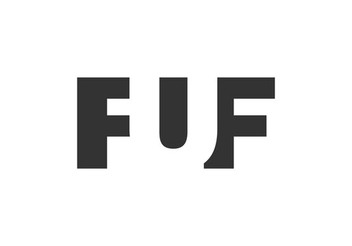 FUF logo design. Initial letter F U F bold font style for tech startups, consulting, corporate branding. Creative company name, headlines typography identity, trendy logotype.